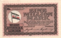 German Grossnotgeld 1 Million Mark,  1. 9.1923